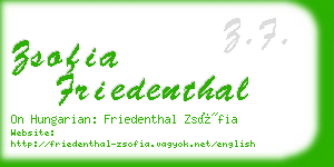 zsofia friedenthal business card